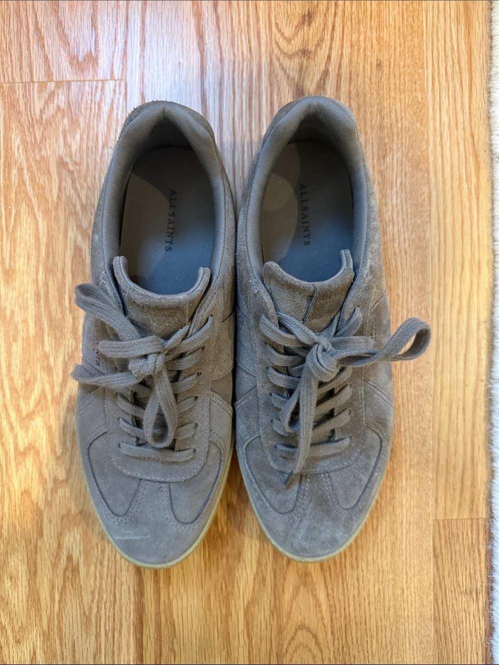All Saints Suede Taupe Suede Sneakers